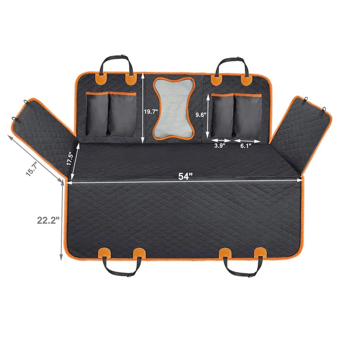 Waterproof dog car seat protector by TrendyPet's Zone, scratchproof, non-slip rear back seat cover with hammock design for travel.