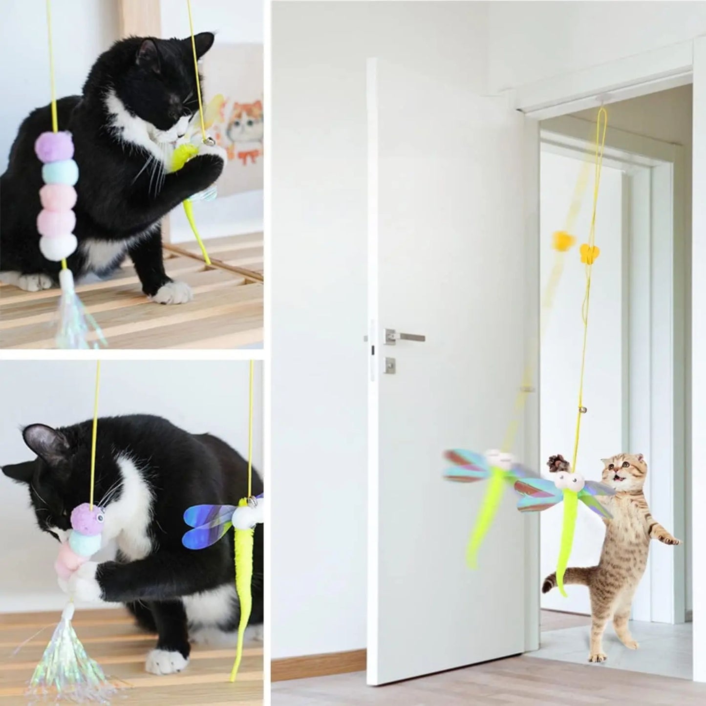 Paper caterpillar simulation cat scratch rope hanging toy from TrendyPet's Zone, designed for interactive feline entertainment.