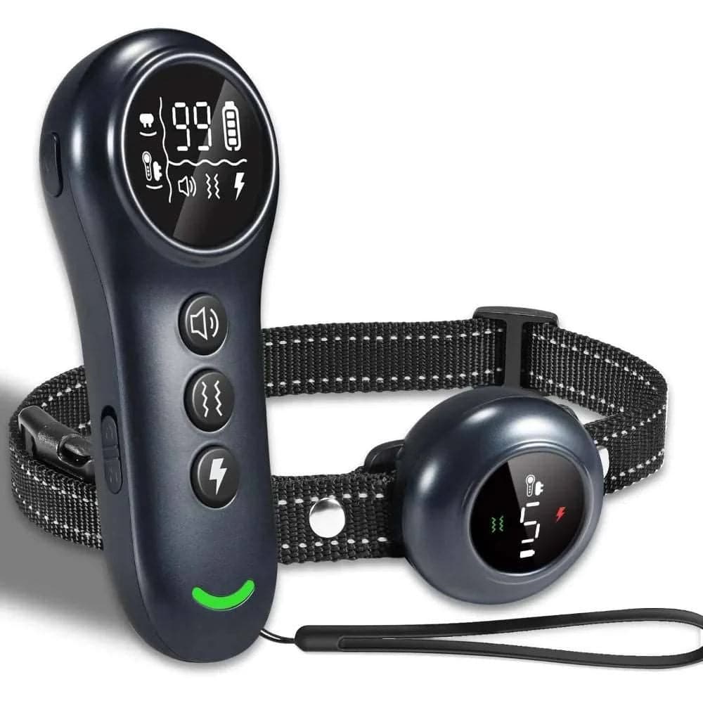 Electronic Training Collar, Auto Bark Collar with Remote, Beep (1-8), Vibration(1-16), Waterproof, Safe, Dog Shock Collar - TrendyPet's Zone