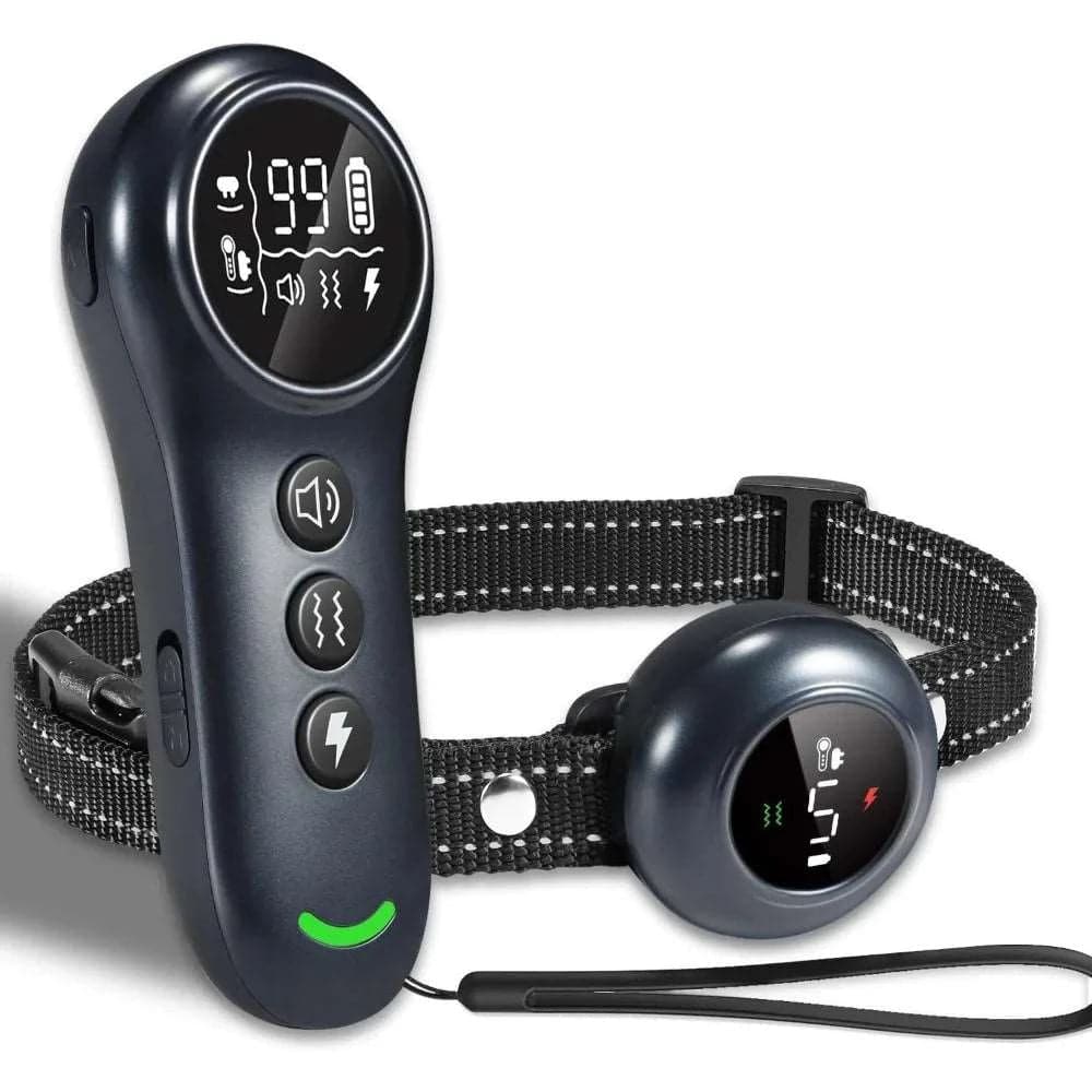 Electronic Training Collar, Auto Bark Collar with Remote, Beep (1-8), Vibration(1-16), Waterproof, Safe, Dog Shock Collar - TrendyPet's Zone