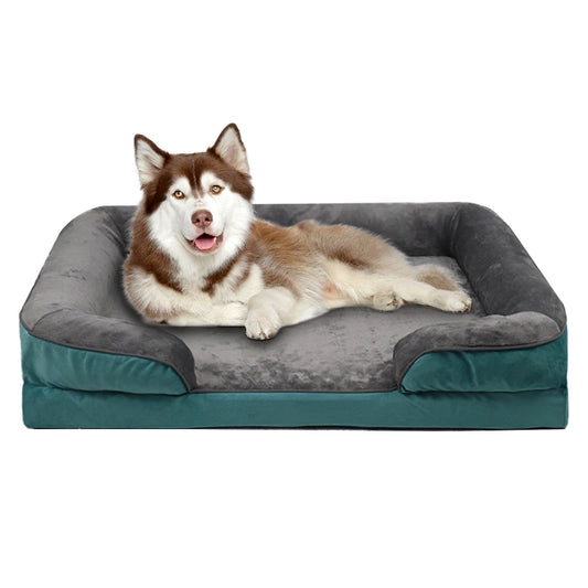 Emerald orthopedic washable dog bed with supportive foam, removable cover, cozy sofa design for all-season comfort by TrendyPet's Zone.