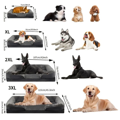 Royal blue orthopedic dog bed by TrendyPet's Zone, washable foam sofa bed with removable cover, support for all seasons.