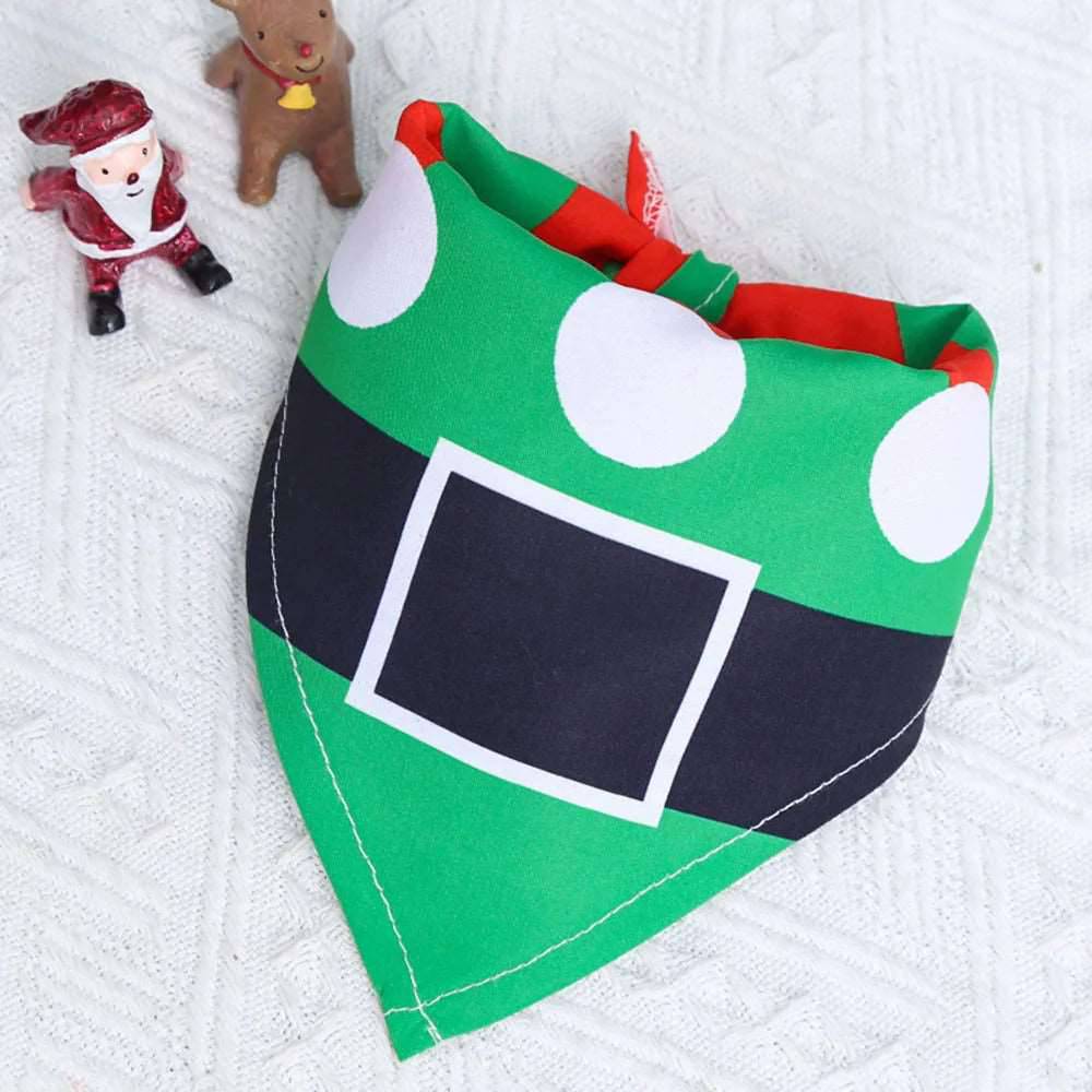 Festive Christmas Pet Bandana Dog Triangular Holiday Scarf - TrendyPet's Zone