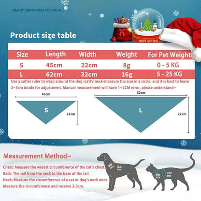 Festive Christmas Pet Bandana Dog Triangular Holiday Scarf - TrendyPet's Zone