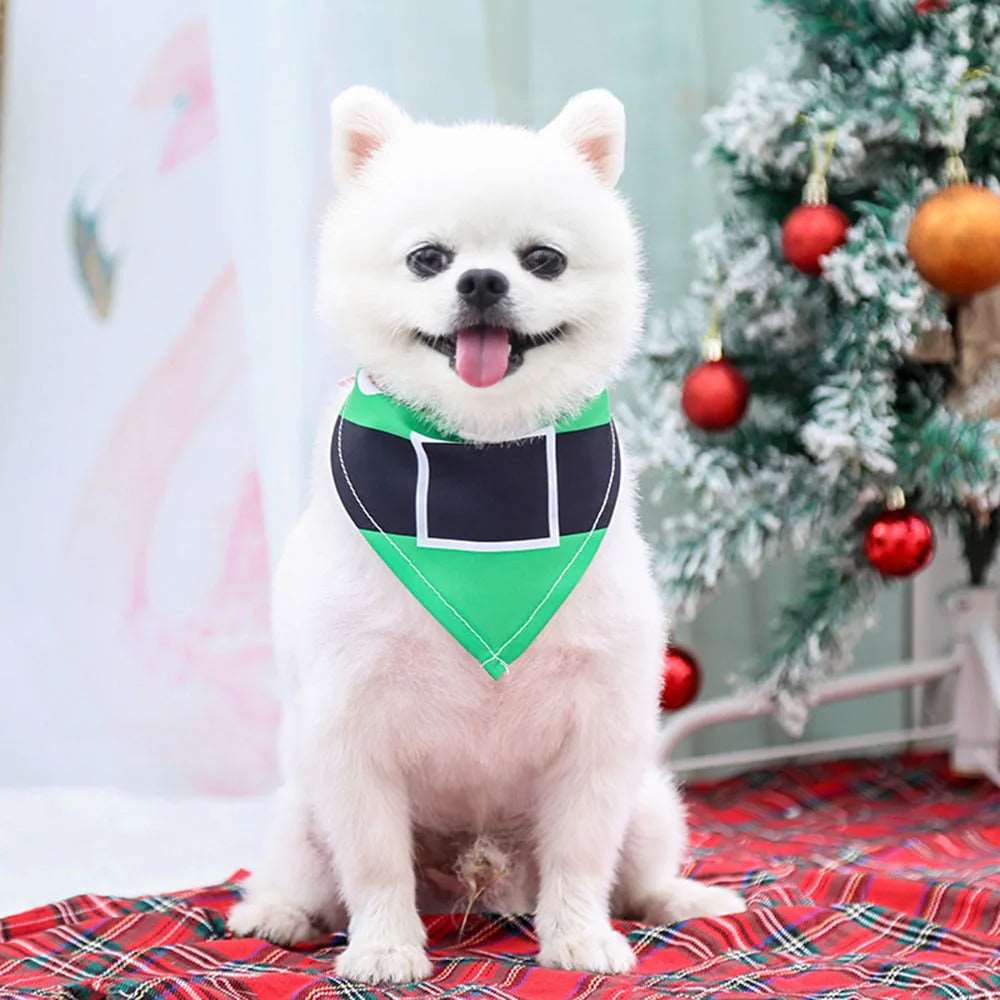 Festive Christmas Pet Bandana Dog Triangular Holiday Scarf - TrendyPet's Zone