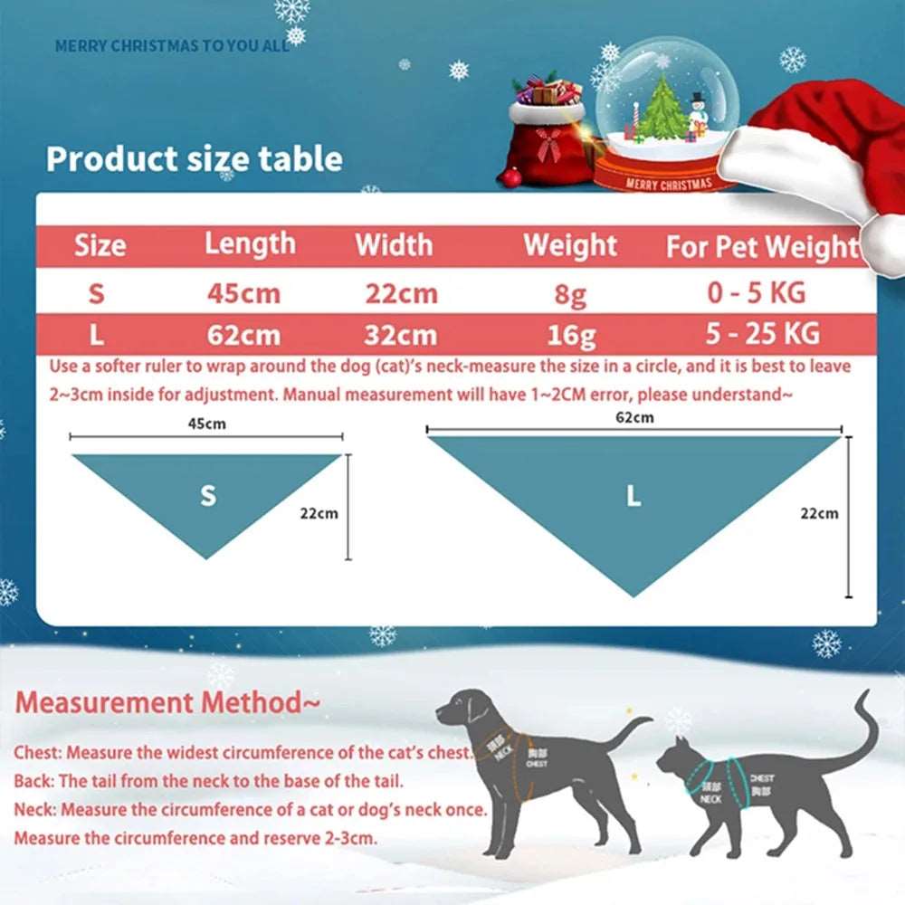 Festive Pet Holiday Bandana Triangular Christmas Dog Scarf - TrendyPet's Zone