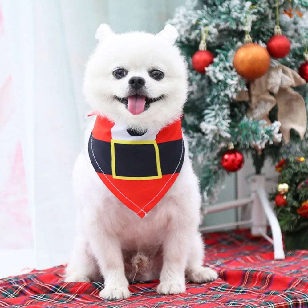 Festive Pet Holiday Bandana Triangular Christmas Dog Scarf - TrendyPet's Zone