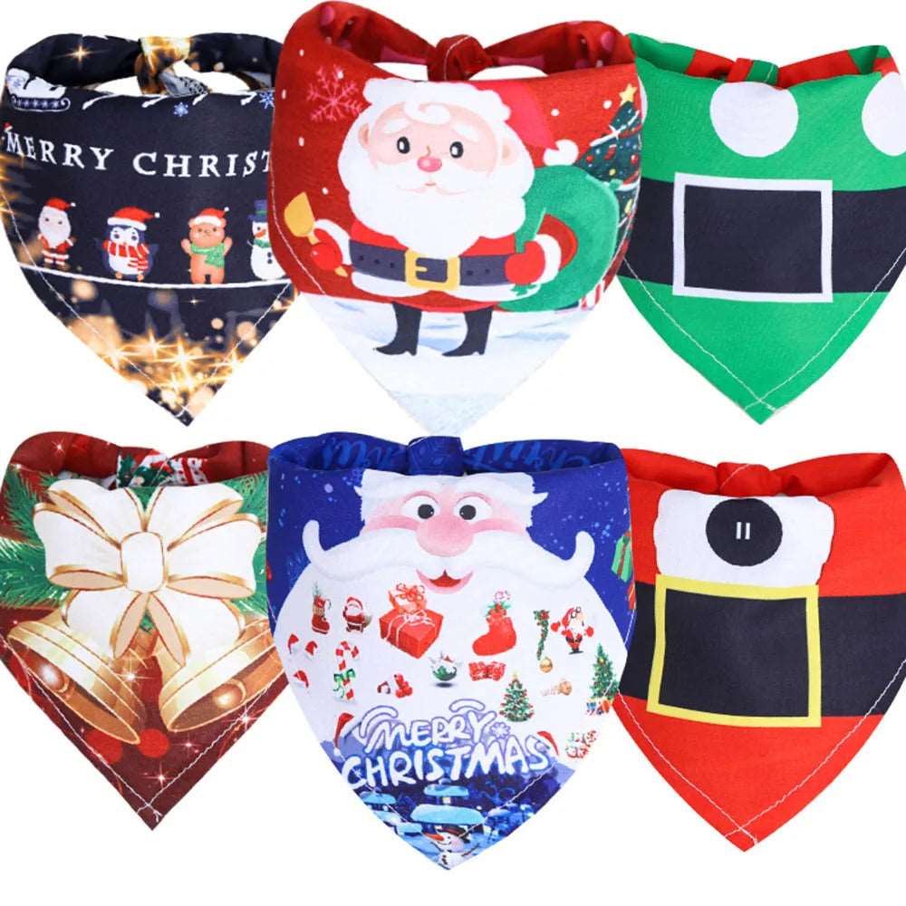 Festive Pet Holiday Bandana Triangular Christmas Dog Scarf - TrendyPet's Zone