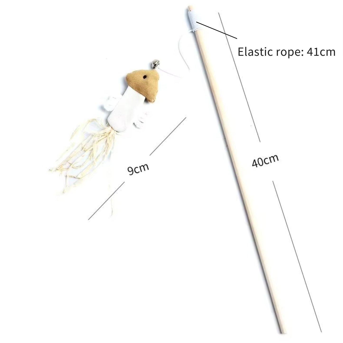Fish Cat Teaser Feather Toys Kitten Funny Rod Wand Toys Wood Pet Toys Interactive Stick - TrendyPet's Zone