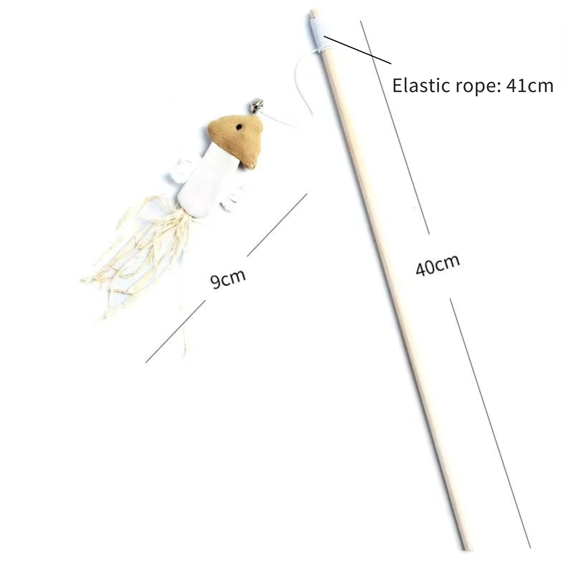 Fish Cat Teaser Feather Toys Kitten Funny Rod Wand Toys Wood Pet Toys Interactive Stick - TrendyPet's Zone