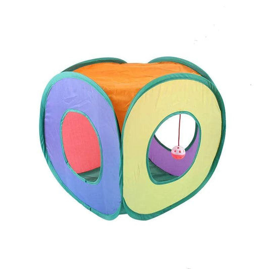 Foldable Cat Cube Tunnel Available for Pet Kitten Rolling Channel For Indoor Outdoor - TrendyPet's Zone
