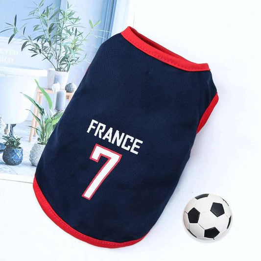 France Pet Clothes Dog Sport Jersey Clothes for Summer Apparel Basketball Clothing Puppy T-Shirts - TrendyPet's Zone