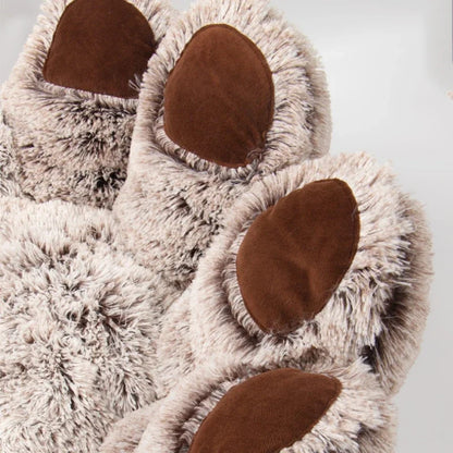 Gradient Coffee Dog Bed Mat Round Large Pet House Long Plush Deep Sleeping Warm Bear Paw Shape Super Soft Cushion Calm Beds High Quality TrendyPet's Zone