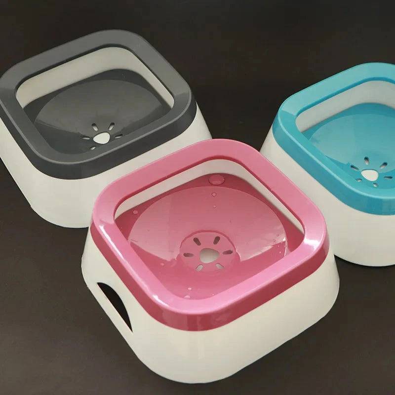 Gray 1L No-Spill Dog Water Bowl Pet Slow Water Feeder Cat bowl Vehicle Carried Floating Buoyancy Drinking fountain TRENDYPET'S ZONE