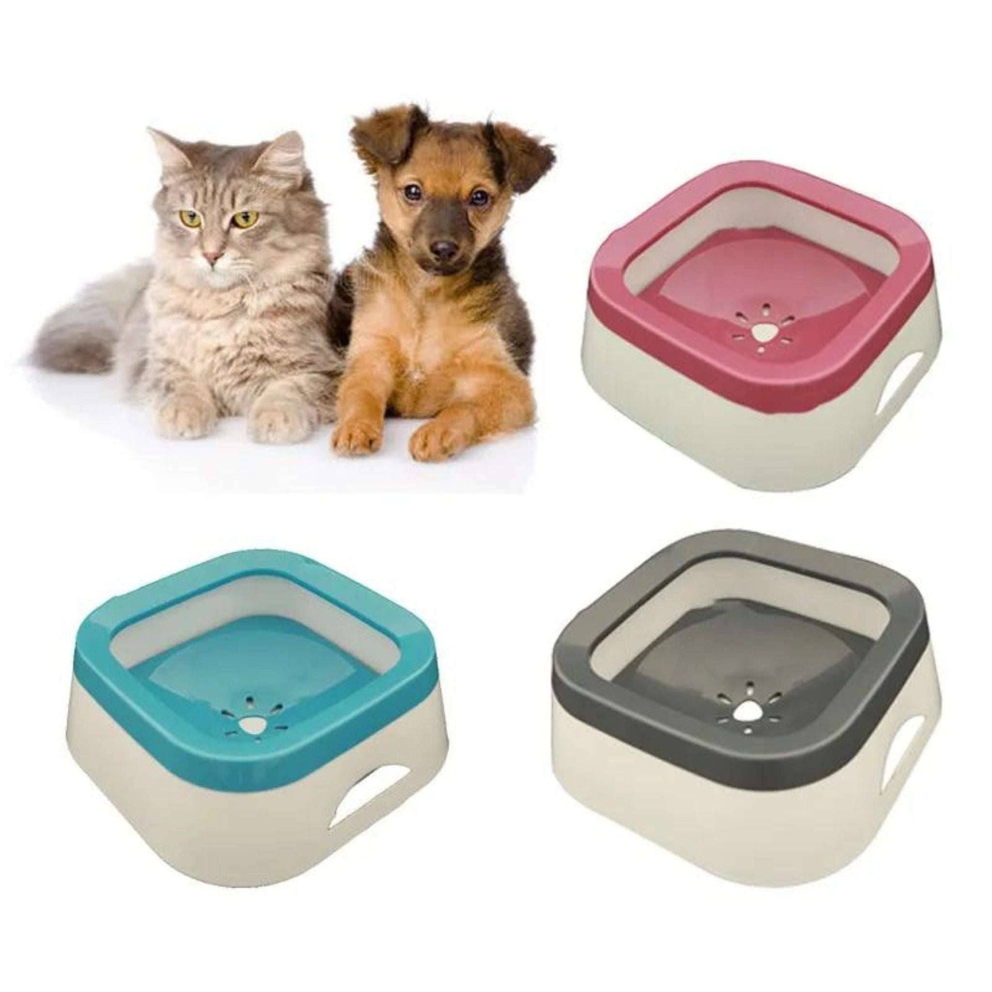 Gray 1L No-Spill Dog Water Bowl Pet Slow Water Feeder Cat bowl Vehicle Carried Floating Buoyancy Drinking fountain TRENDYPET'S ZONE