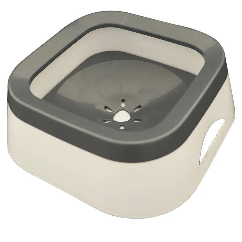Gray 1L No-Spill Dog Water Bowl Pet Slow Water Feeder Cat bowl Vehicle Carried Floating Buoyancy Drinking fountain TRENDYPET'S ZONE