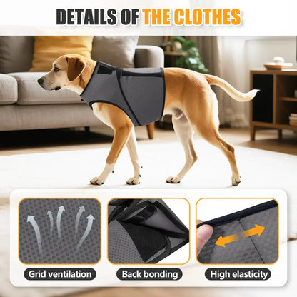 Gray TrendyPet's Zone dog anxiety vest calming coat designed for thunder relief, providing gentle compression and comfort.