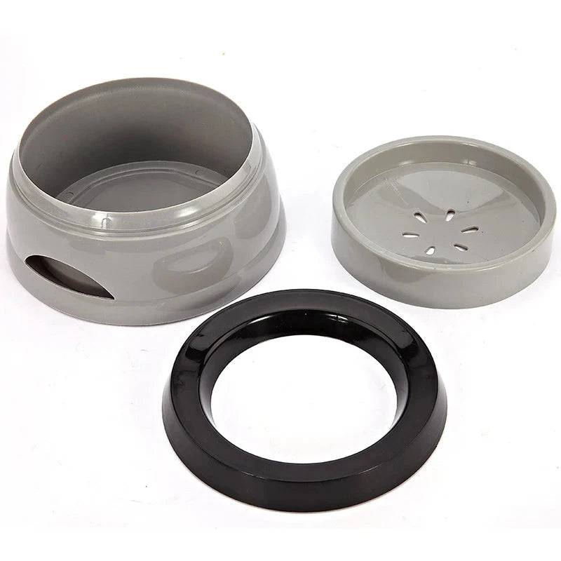 Gray Pet Bowls Floating Not Wetting Mouth Dog Cat Bowl No Spill Drinking Water Feeder Plastic Portable Bowl - TrendyPet's Zone