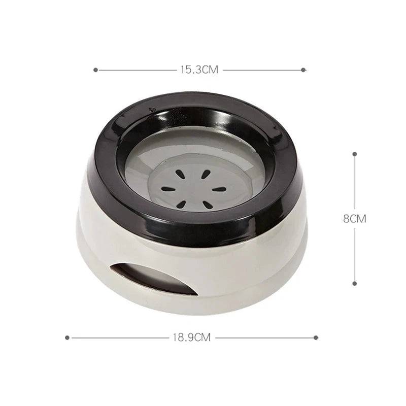 Gray Pet Bowls Floating Not Wetting Mouth Dog Cat Bowl No Spill Drinking Water Feeder Plastic Portable Bowl - TrendyPet's Zone