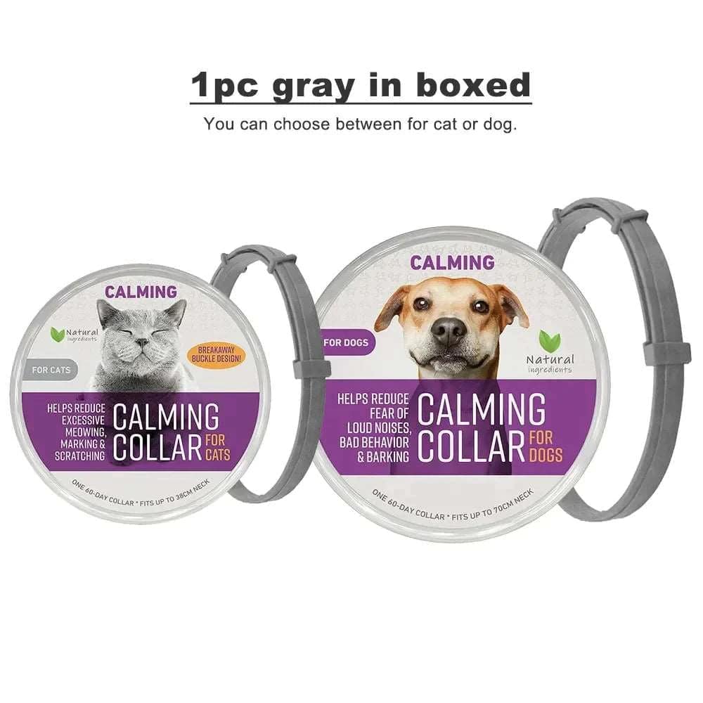 Gray Safe Cat Calming Collar 1Pack/60Days Adjustable Anxiety Reduction Pheromone Lasting Natural Calm Pet Collar Boxed OPP Bag - TrendyPet's Zone