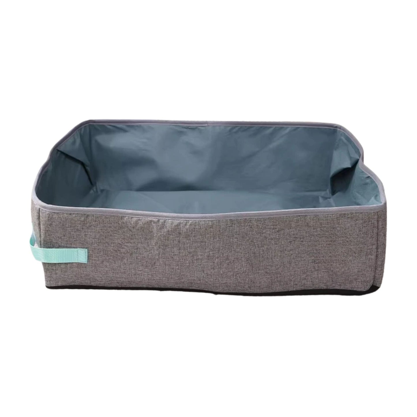 Gray Semi-Enclosed Foldable Cat Litter Box – Portable Waterproof Oxford Cloth Large Kitten Litter Tray TrendyPet's Zone