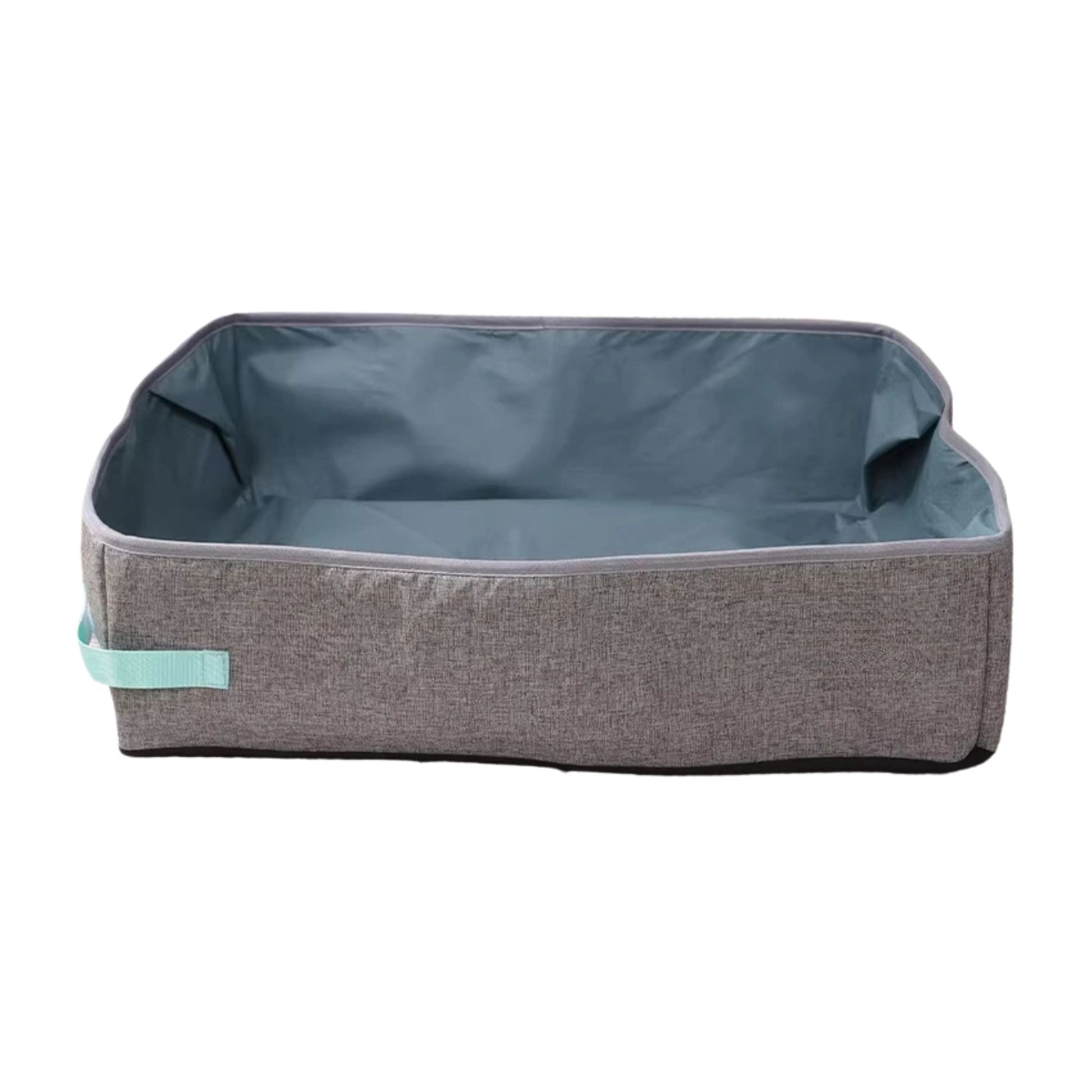 Gray Semi-Enclosed Foldable Cat Litter Box – Portable Waterproof Oxford Cloth Large Kitten Litter Tray TrendyPet's Zone