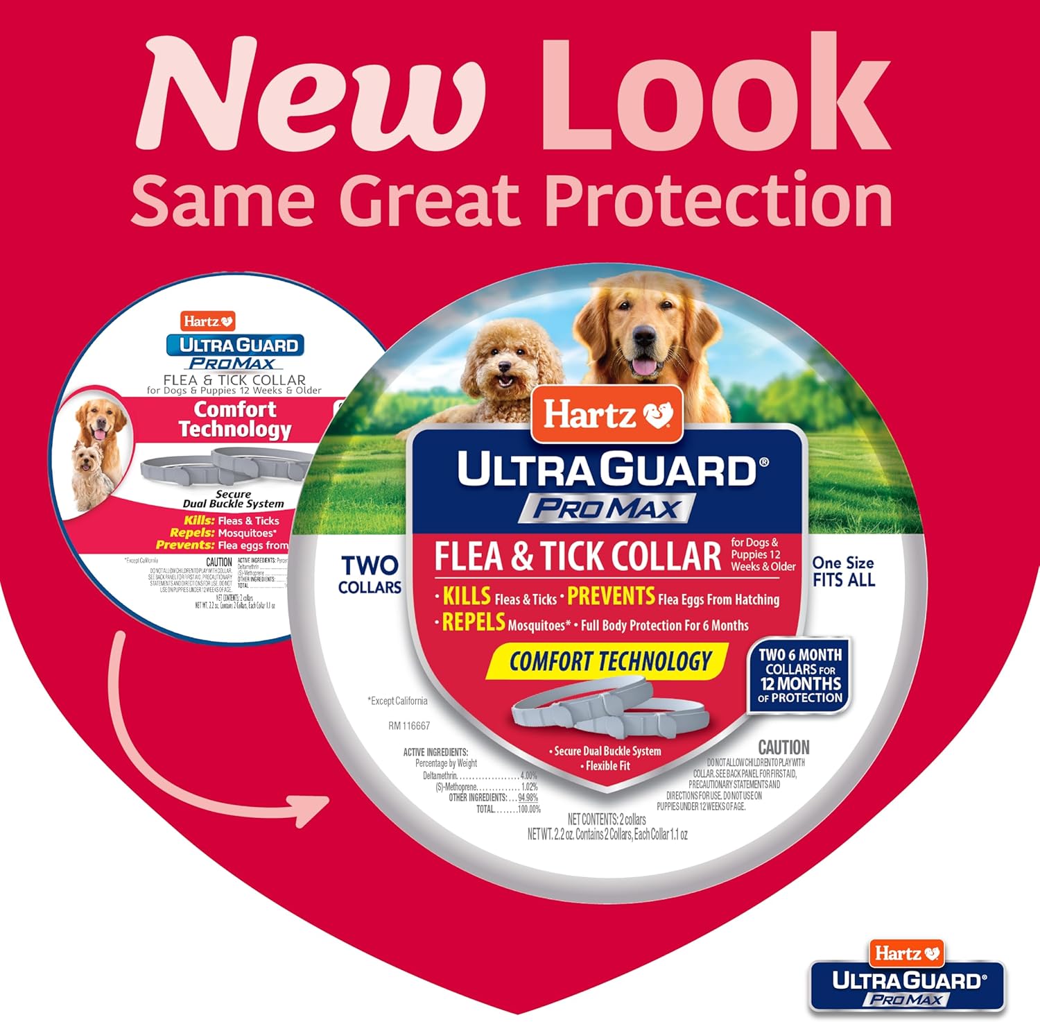 Gray UltraGuard ProMax Flea & Tick Collar for Dogs & Puppies, 12 Months Protection, Soft & Comfortable, 6-Months Protection Each, 2 Collars TrendyPet's Zone