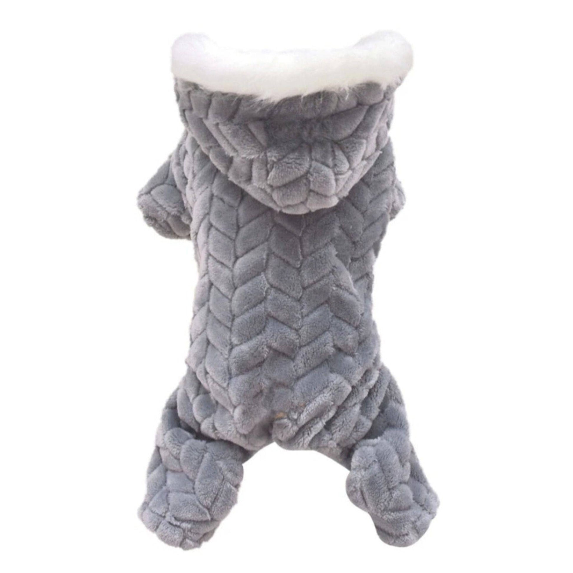 Gray Winter Pet Dog Clothes Thicker Polyester Cotton Coat Jumpsuit Four-Legged Down Puppy Jackets - TrendyPet's Zone