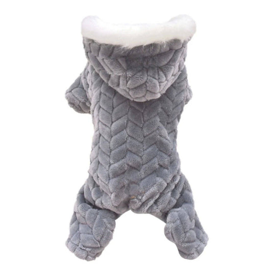 Gray Winter Pet Dog Clothes Thicker Polyester Cotton Coat Jumpsuit Four-Legged Down Puppy Jackets - TrendyPet's Zone