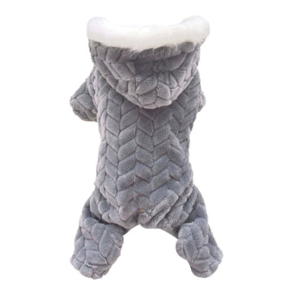 Gray Winter Pet Dog Clothes Thicker Polyester Cotton Coat Jumpsuit Four-Legged Down Puppy Jackets - TrendyPet's Zone