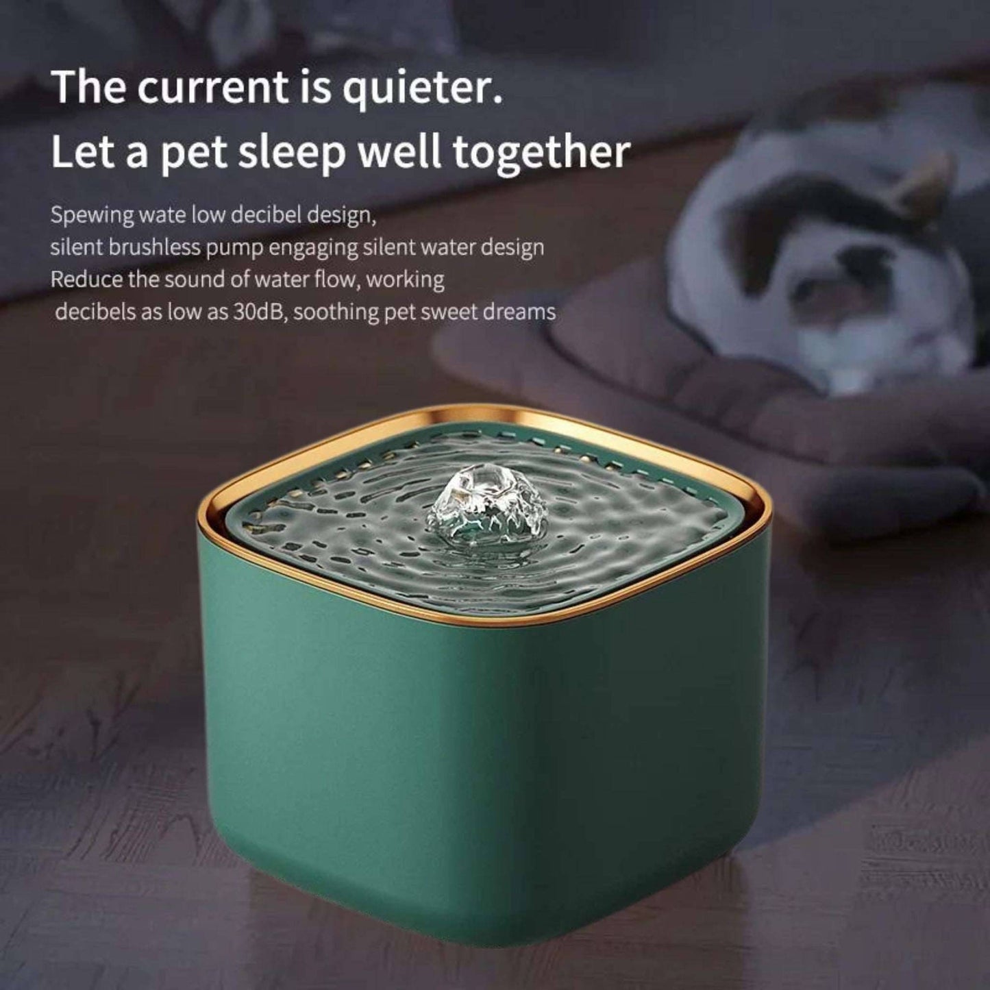 Green 3L Automatic Cat Water Fountain with LED Light Ultra Silent USB Kitten Electric Mute Water Feeder Pet Drinking Water Fountain - TrendyPet's Zone