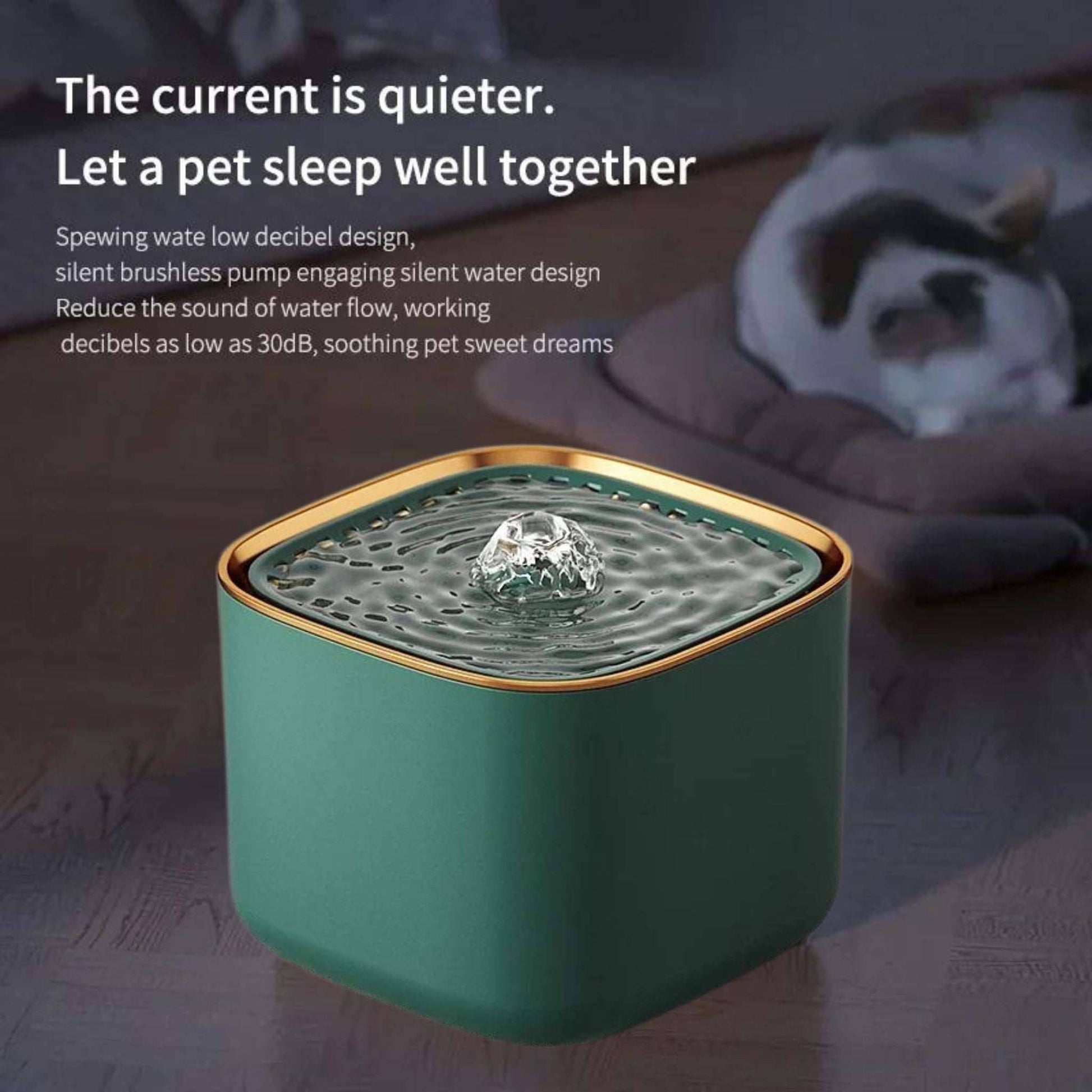 Green 3L Automatic Cat Water Fountain with LED Light Ultra Silent USB Kitten Electric Mute Water Feeder Pet Drinking Water Fountain - TrendyPet's Zone