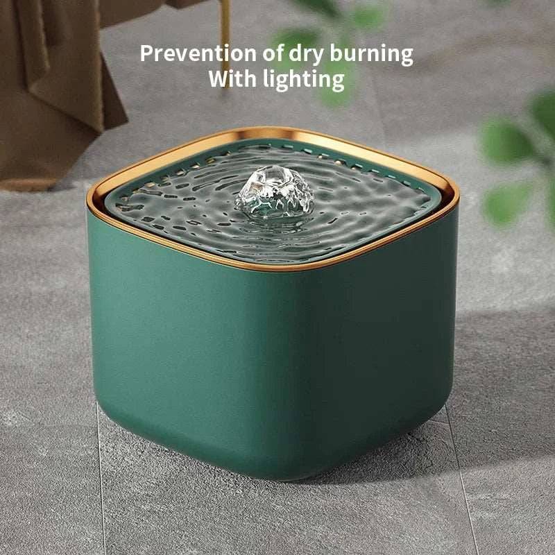 Green 3L Automatic Cat Water Fountain with LED Light Ultra Silent USB Kitten Electric Mute Water Feeder Pet Drinking Water Fountain - TrendyPet's Zone