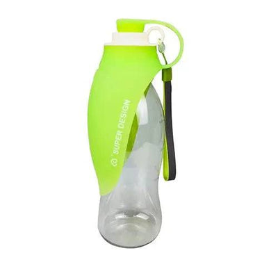 Green 580ml Portable Pet Water Bottle Silicone Travel Bowl Outdoor Pet Water Dispenser TrendyPet's Zone