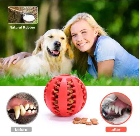Green Ball White & Burgundy Hemp Rope Toys Treat Interactive Rubber Leaking Balls for Small Dogs Chewing Bite Resistant Pet Tooth Cleaning - TrendyPet's Zone