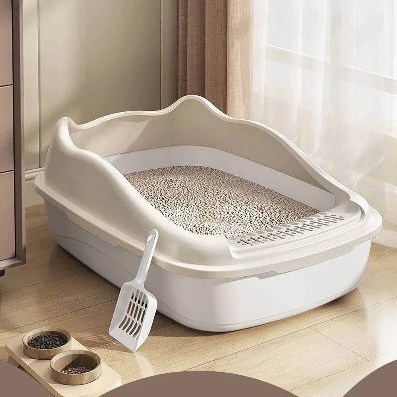 Green Cat Litter Box Pet Sandbox for Kitty Anti-Splash Kitten Toilet Tray Bedpan Cleaning - TrendyPet's Zone