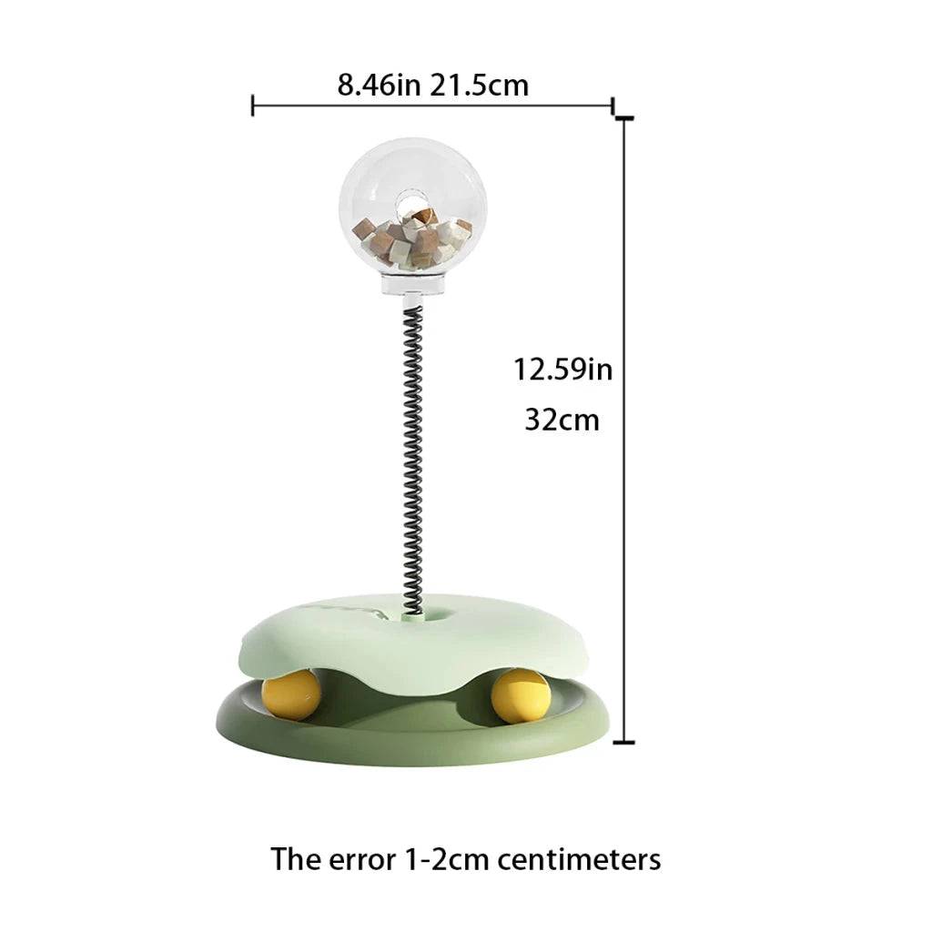 Green Cat Puzzle Food Leaking Ball Toy Kitten Interactive Treat Catnip Slow Feeder Dispenser Fun Indoor Toy - TrendyPet's Zone