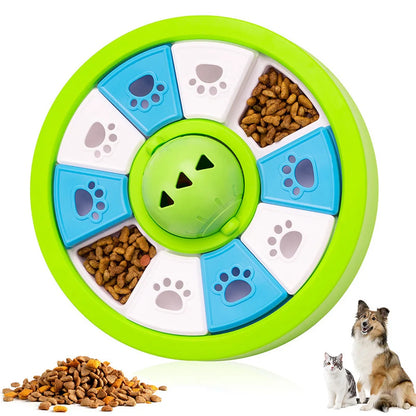 Green dog puzzle feeder toy from TrendyPet's Zone, designed as a slow eating bowl and treat dispenser for IQ training.