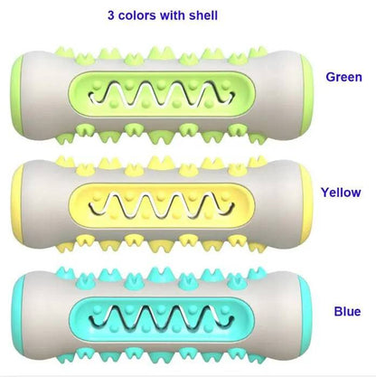Green dog teeth grinding stick toy from TrendyPet's Zone for chewing, cleaning teeth, and molar training, bite-resistant pet dental toy.