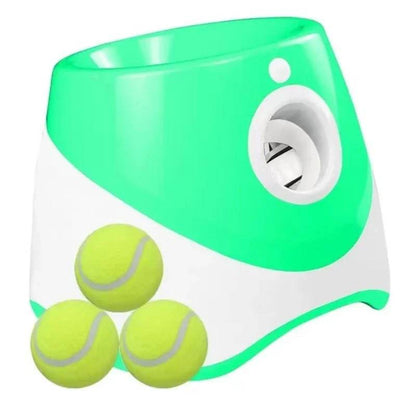 Green Dog Tennis Launcher Automatic Pet Puppy Chase Toy Mini Tennis Throwing Pinball Machine Fun Interactive Throw Rechargeable Catapult - TrendyPet's Zone