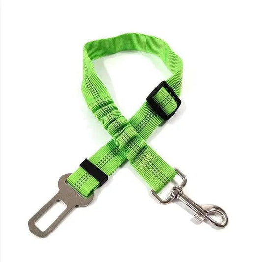 Green Elastic Pet Supplies Car Seat Belt Dog Seat Belt Dog Leash Vehicle Belt Adjustable Cushioning Elastic Reflective Safety Rope for Dog Cat - TrendyPet's Zone