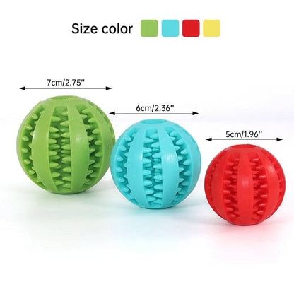 Green Interactive Dog Ball Toys Dispenser Teaser Rubber Chew Toys for Small Big Pet Dogs Cats Tooth Mouth Cleaning Accessories Product TRENDYPET'S ZONE