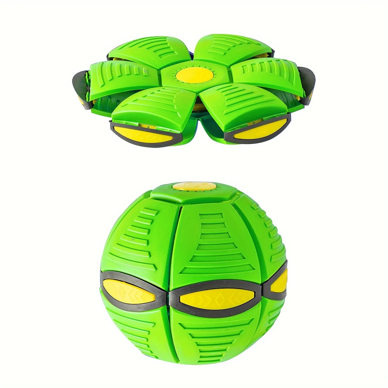 Green interactive flying saucer ball dog toy from TrendyPet's Zone, designed for outdoor play and engaging training sessions.