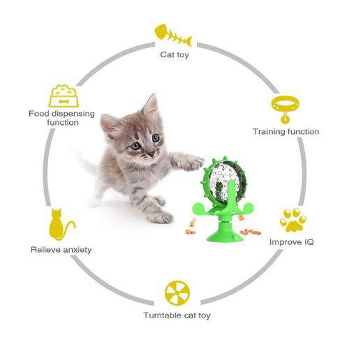Green Interactive Treat Leaking Toy For Cat Dog Feeder Dispenser Puppy Rotating Wheel Improve IQ Kitten Accessories - TrendyPet's Zone