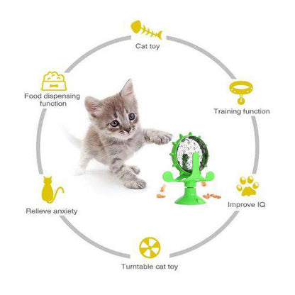 Green Interactive Treat Leaking Toy For Cat Dog Feeder Dispenser Puppy Rotating Wheel Improve IQ Kitten Accessories - TrendyPet's Zone