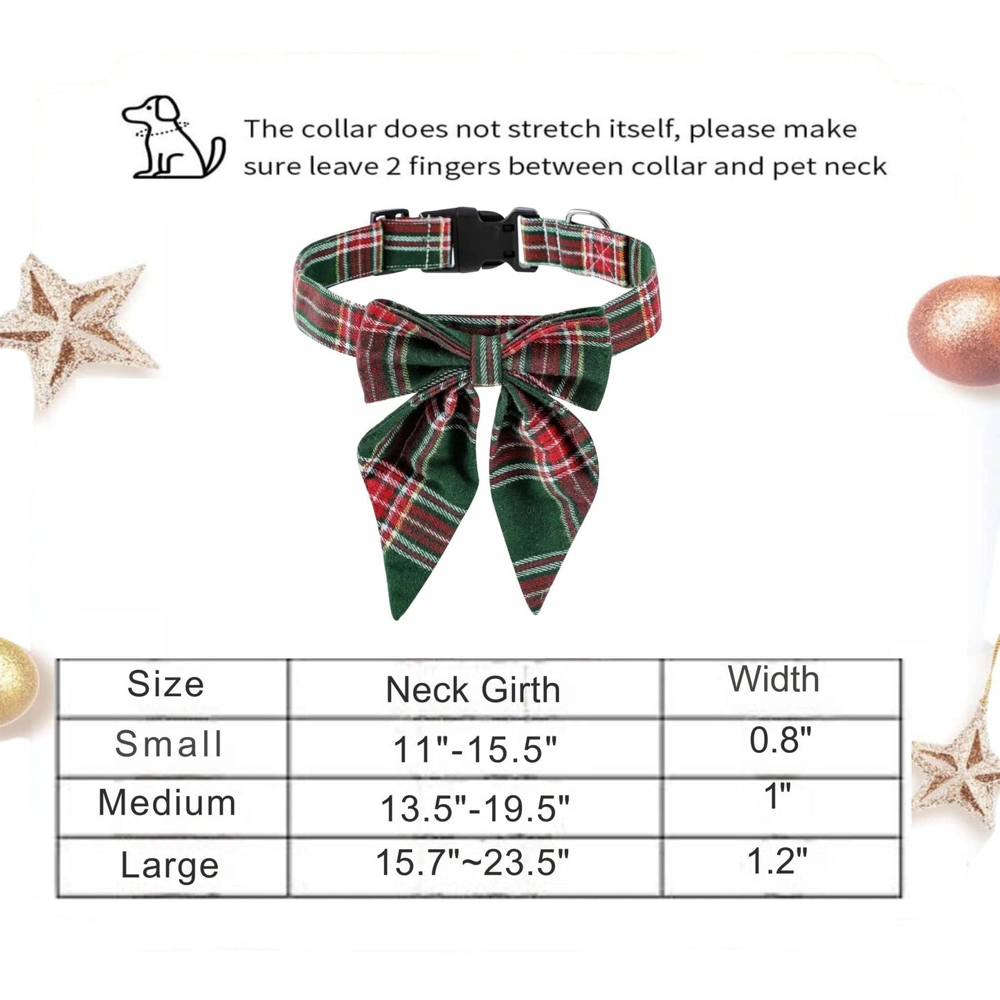 Green Lattice X-mas Snowflake Pet Collar Holiday Bow Design - TrendyPet's Zone