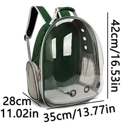 Green Pet Carrier Backpack Transparent Capsule Bubble Backpack TrendyPet's Zone