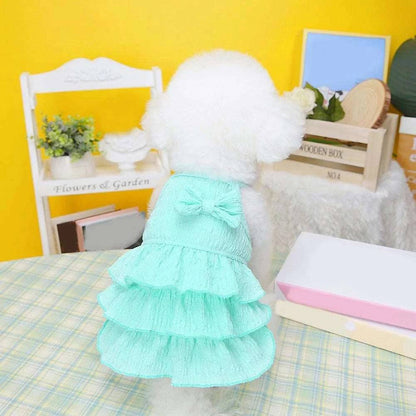 Green Pet Clothes Summer Thin Style Dog Dress Skirt Small Clothing Puppy Dress Doggy Costume - TrendyPet's Zone