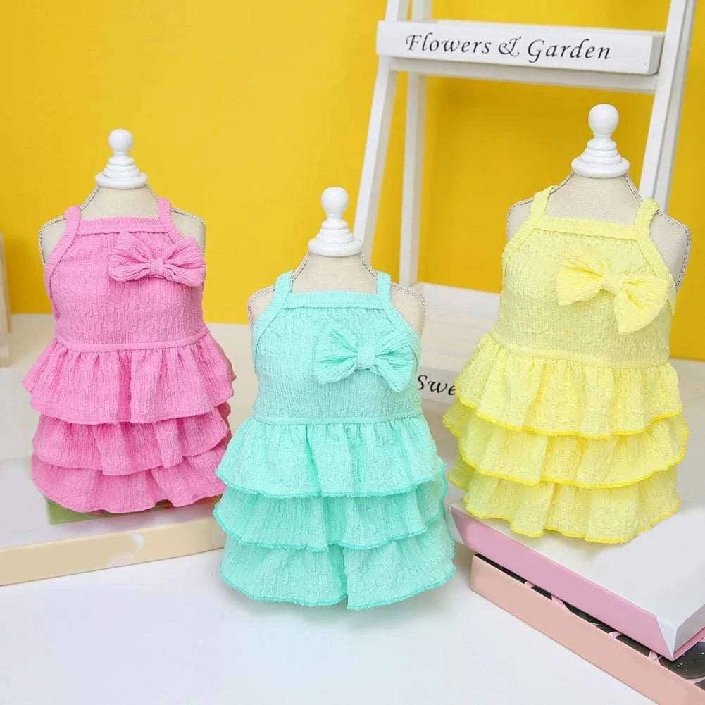Green Pet Clothes Summer Thin Style Dog Dress Skirt Small Clothing Puppy Dress Doggy Costume - TrendyPet's Zone