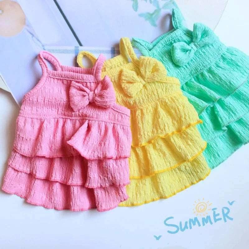 Green Pet Clothes Summer Thin Style Dog Dress Skirt Small Clothing Puppy Dress Doggy Costume - TrendyPet's Zone